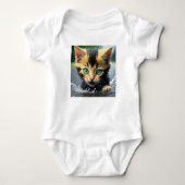 Body Whimsical Kitten Pluie Run Baby Jersey Bodysuit (Devant)