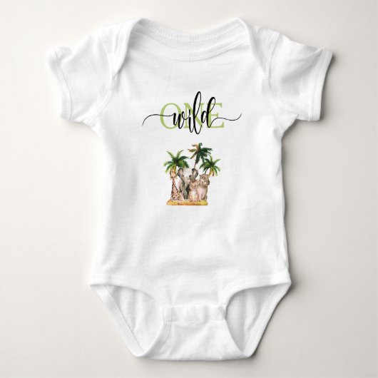 Body Wild One First 1st Safari Animaux Anniversaire (Devant)