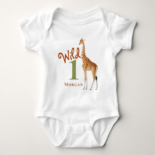 Body Wild One Giraffe Premier anniversaire Genre Neutre (Devant)
