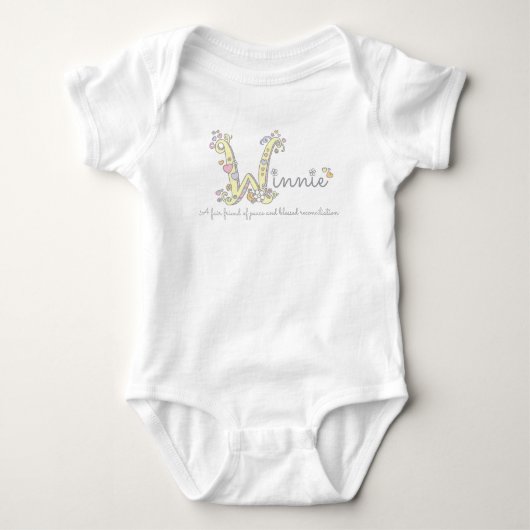 Body Winnie Girls nom signifiant Coeurs W monogram (Devant)