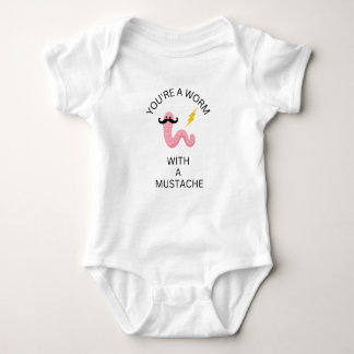 Body Worm Avec Mustache Funny Baby Bodysuit Vanderpump