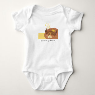 Body Yak Jaune ・ Ajouter votre nom Joli Alphabet Monogr