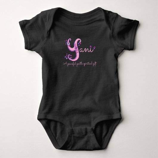 Body Yani filles nom signifiant Y coeurs monogrammes (Devant)