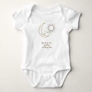 Body You are my Sun Moon and Stars Baby Bodysuit - Gold
