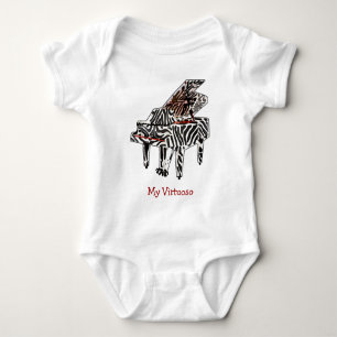 Body Zebra Grand Piano - Creeper Infantile UNISEX