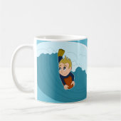 Bodyboard boy dessin animé mug (Gauche)