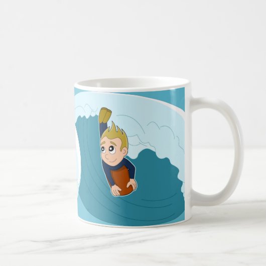 Bodyboard boy dessin animé mug (Droite)