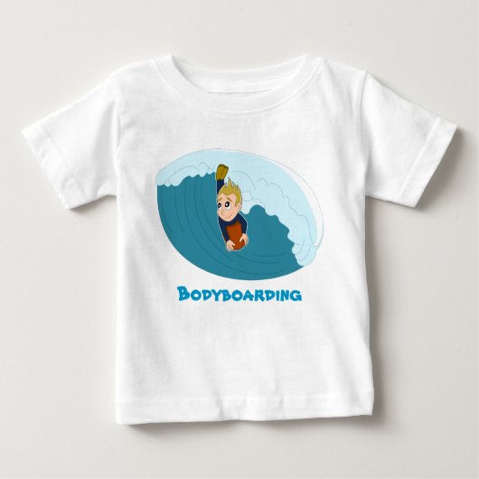Bodyboarding boy cartoon T-shirt (Voorkant)