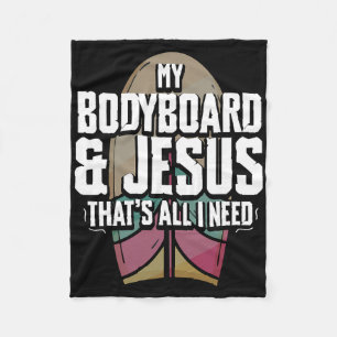 Bodyboarding Ruiter En Surfende Bodyboarder _2 Fleece Deken