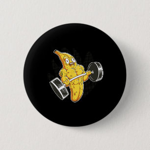 Bodybuilder Banaan Lifting Gewichten Grappig Bodyb Ronde Button 5,7 Cm