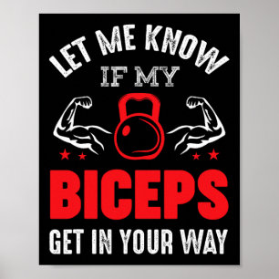Bodybuilder Biceps Gym Fitness Workout Motivatie Poster