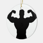 bodybuilder buigspieren keramisch ornament (Links)