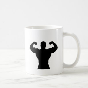 bodybuilder buigspieren koffiemok