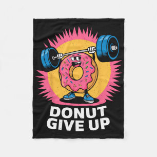 Bodybuilder Donut Geef Humor Gym Workout Joke M Fleece Deken