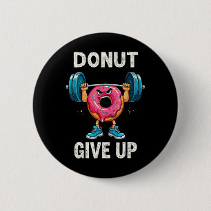 Bodybuilder Donut Geef Humor Gym Workout Joke M Ronde Button 5,7 Cm