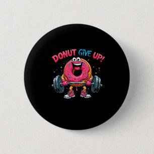 Bodybuilder Donut Geef Humor Gym Workout Joke M Ronde Button 5,7 Cm