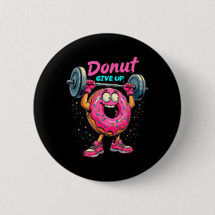 Bodybuilder Donut Geef Humor Gym Workout Joke M Ronde Button 5,7 Cm