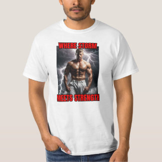 Bodybuilder en storm t-shirt