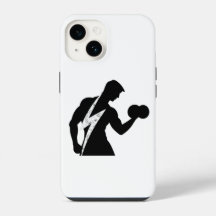 Bodybuilder Fitness Grafisch Witte iPhone Hoes