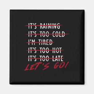 Bodybuilder Funny Geen Excuses Let's Go Gym Humor  Magneet