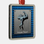 Bodybuilder, geborsteld metaal metalen ornament (Rechts)