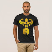 Bodybuilder Gouden Folie T-shirt (Voorkant volledig)