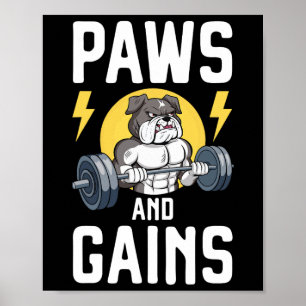 Bodybuilder Hondenliefhebber Gym Draag Fitness Wor Poster