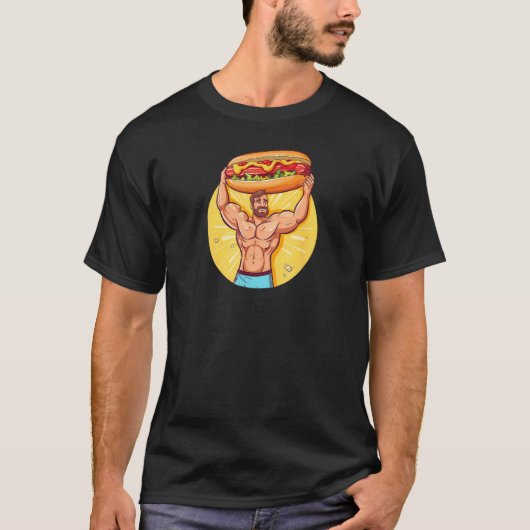 Bodybuilder Hot Dog Hot Dog T-shirt (Voorkant)