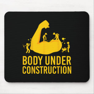Bodybuilder in aanbouw Funny Gym Lichaam Muismat