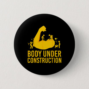 Bodybuilder in aanbouw Funny Gym Lichaam Ronde Button 5,7 Cm