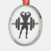 Bodybuilder Metalen Ornament (Links)