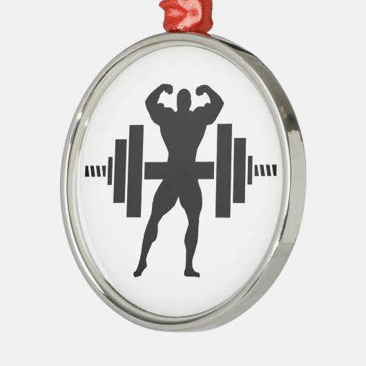 Bodybuilder Metalen Ornament (Links)