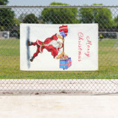 Bodybuilder Père Noël Drôle bannière de Noël (En situation)