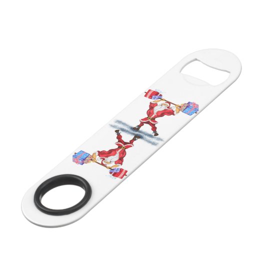Bodybuilder Père Noël Funny Christmas Bar Key (Devant angulaire)