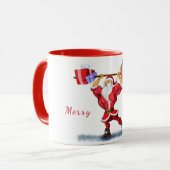 Bodybuilder Père Noël Funny Christmas Mug Cadeau (Devant gauche)