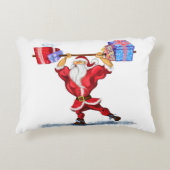 Bodybuilder Père Noël Funny Coussin de Noël (Devant)