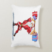 Bodybuilder Père Noël Funny Coussin de Noël (Dos(Vertical))