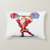 Bodybuilder Père Noël Funny Coussin de Noël (Dos)