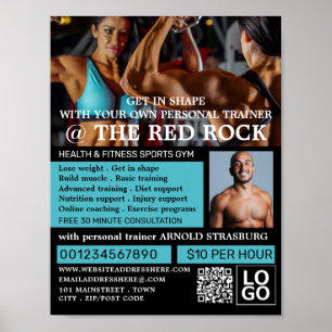 Bodybuilder, persoonlijke trainer, Gym Adverteren Poster