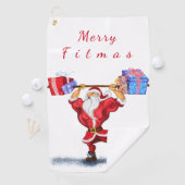 Bodybuilder Santa Christmas Golf Handdoek (Insitu)
