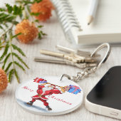 Bodybuilder Santa Christmas Sleutelhanger (Voorkant Rechts)