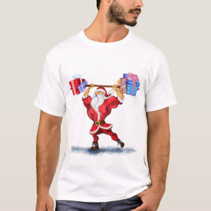 Bodybuilder Santa Claus Funny Noël T-shirt