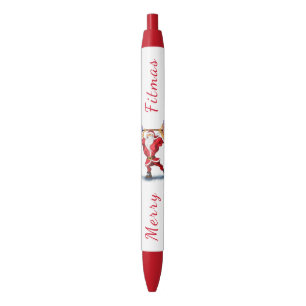 Bodybuilder Santa Claus met kerstcadeautjes - Fun Blauwe Inkt Pen