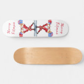 Bodybuilder Santa Claus met kerstcadeautjes - Fun Skateboard (Horizontaal)