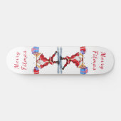 Bodybuilder Santa Claus met kerstcadeautjes - Fun Skateboard (Horizontaal)