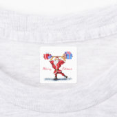 Bodybuilder Santa Gift Grappige Kerstmis Labels (Aangebracht)