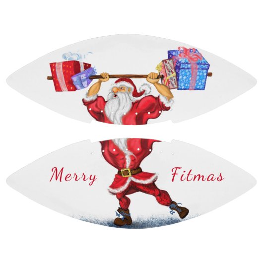 Bodybuilder Santa met Kerstcadeau Football (Panelen)