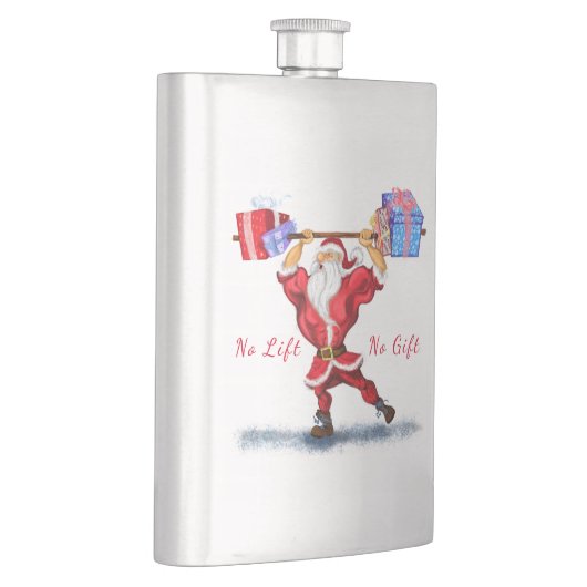 Bodybuilder Santa met Kerstcadeau Funny Flask Flacon (Rechts)