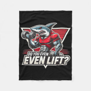 Bodybuilder Shark Lover Gym Fitness Workout Bodybu Fleece Deken