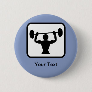 Bodybuilder/Weightlifter Logo Ronde Button 5,7 Cm